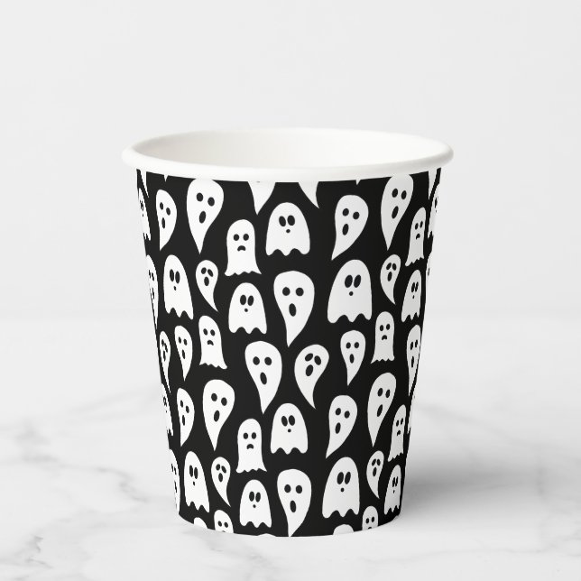 Vasos De Papel Fantasma de Halloween (Anverso)