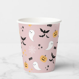 Vasos De Papel Fantasma de Halloween de Pequeño Boo Rosa