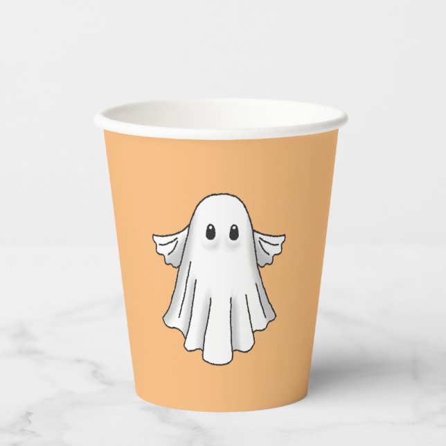 Vasos De Papel Fantasma de Halloween increíblemente lindo (Anverso)