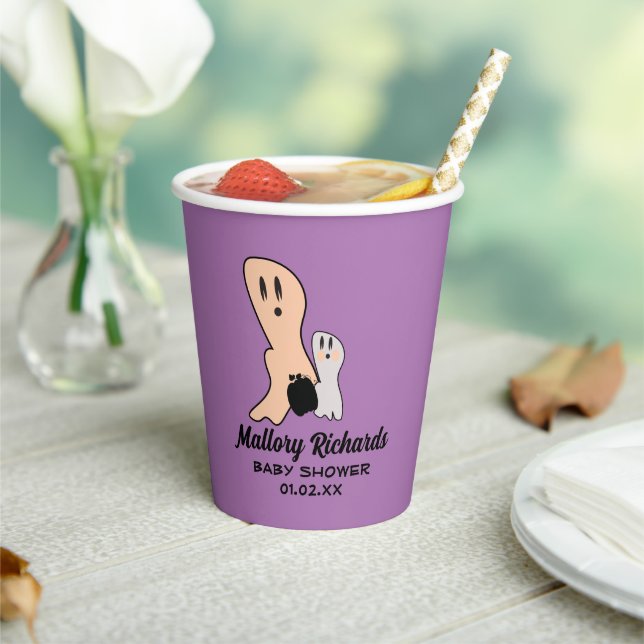 Vasos De Papel Fantasma de Halloween retro nuestro pequeño Baby S (in situ)