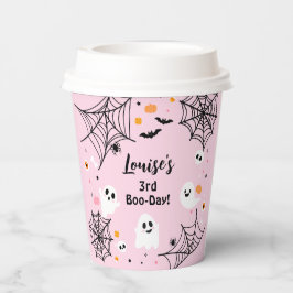 Vasos De Papel Fantasma espeluznante de Halloween rosa