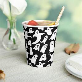 Vasos De Papel Fantasma espeluznante Halloween negro
