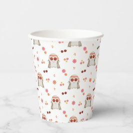 Vasos De Papel Fantasma floral Retro Halloween Cute Niños