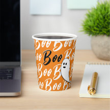 Fantasma Halloween negro blanco naranja boo