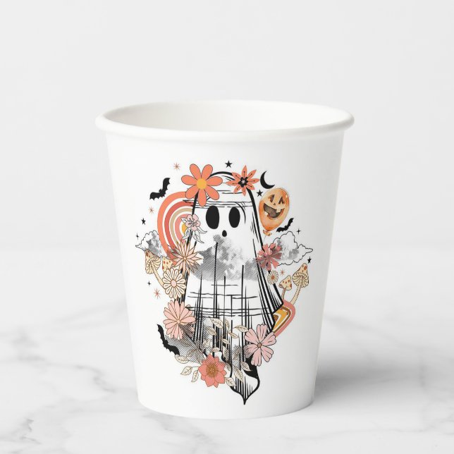 Vasos De Papel Fantasma retro (Anverso)