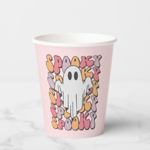 Vasos De Papel Fantasma retro fantasmal