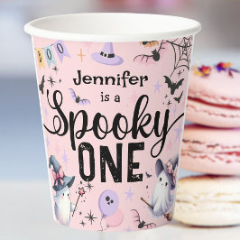 Vasos De Papel Fantasma Un Chica Cute Fantasma Halloween Primer c