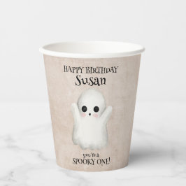 Vasos De Papel Fantasma Un fantasma Kawaii Cumpleaños