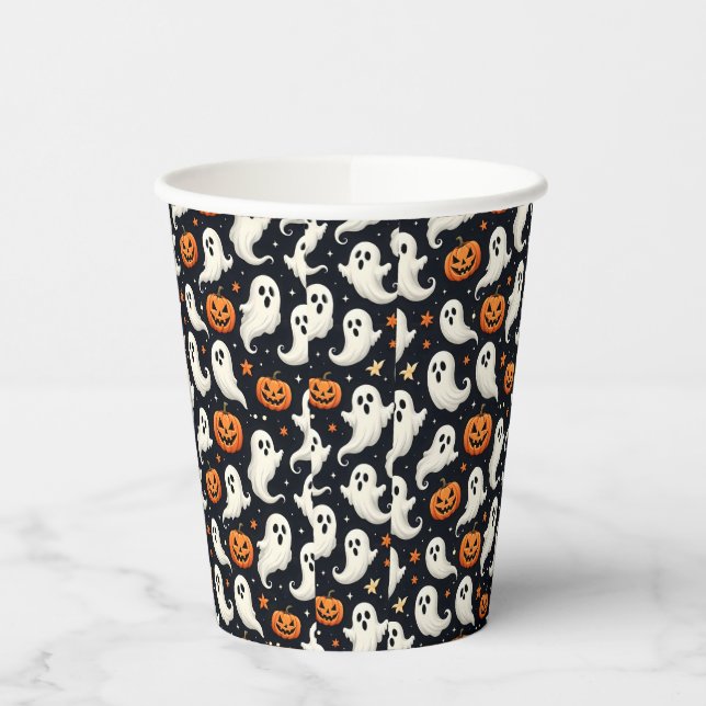 Vasos De Papel Fantasma y Jack o'Lanterns (Izquierda)