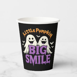 Vasos De Papel 🎃👻 Fantasma y Murciélago Lindo y Espeluznante Fi