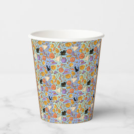 Vasos De Papel Fantasmas, Calabazas, Gatos y Diseño Continuo Espe