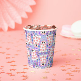 Vasos De Papel Fantasmas florales de Pastel Halloween