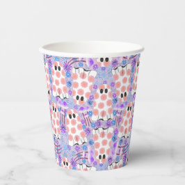 Vasos De Papel Fantasmas florales de Pastel Halloween