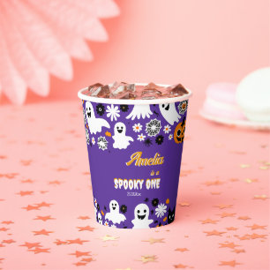 Vasos De Papel Fantástico día retro de cumpleaños de Halloween