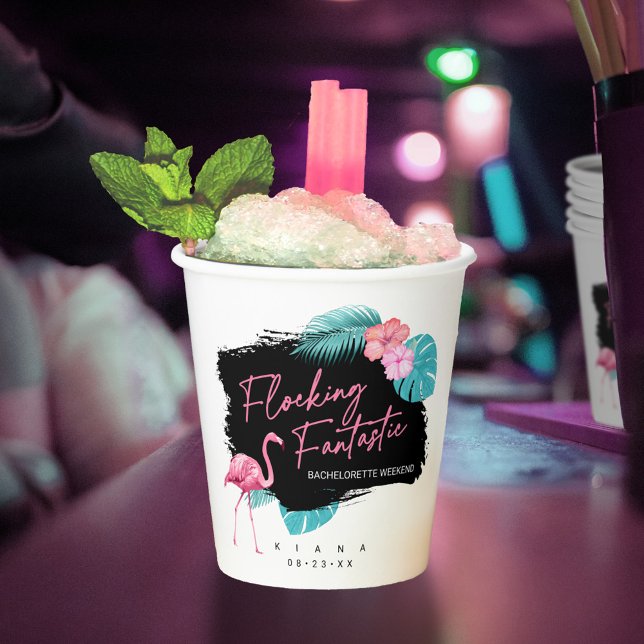 Vasos De Papel Fantastico Flamingo Bachelorette Flocking V2 ID930 (Subido por el creador)