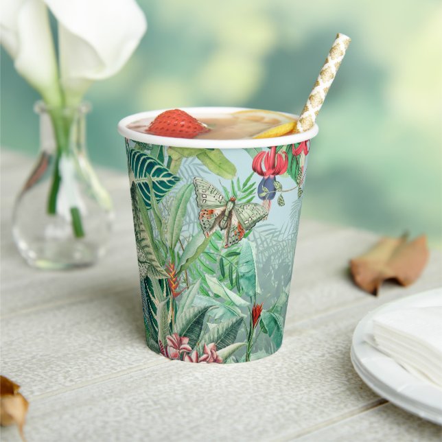 Vasos De Papel Fantástico paraíso de la selva tropical (in situ)
