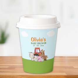 Vasos De Papel Farm Animals Baby Shower Party