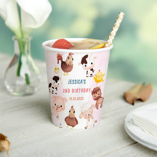 Vasos De Papel Farm Animals Barnyard Balloon Birthday Party