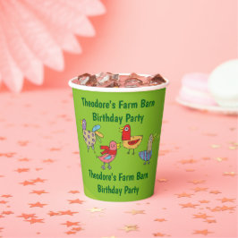 Vasos De Papel Farm Barn Birthday Party