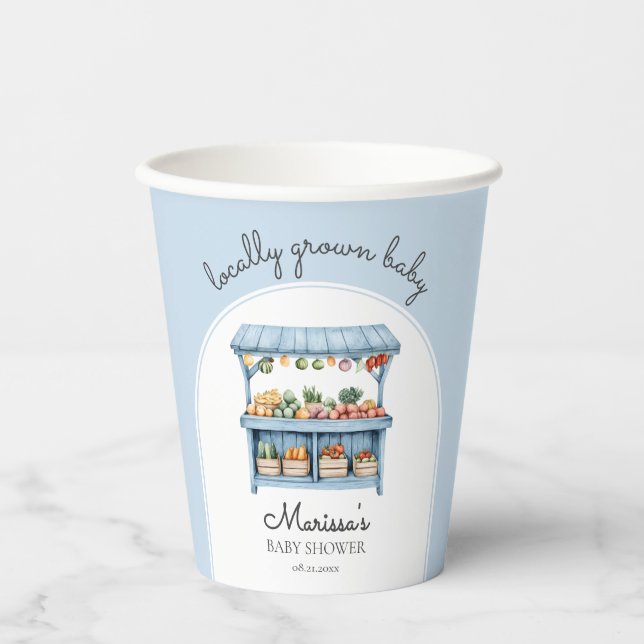 Vasos De Papel Farmers Market Boy Baby Shower (Anverso)