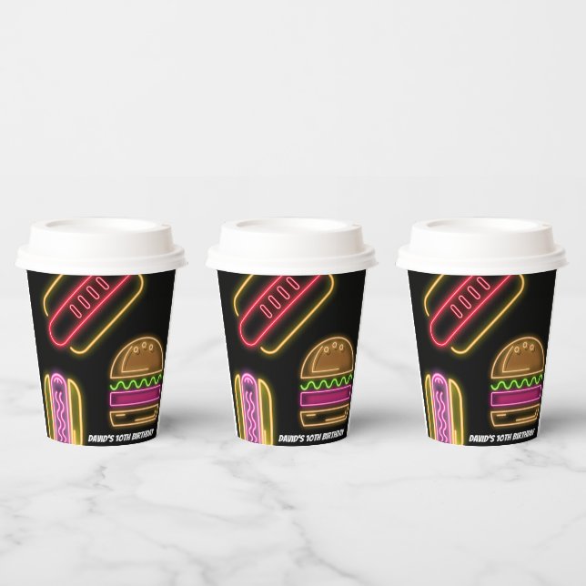 Vasos De Papel Fast Food Hot Dogs and Hamburger (Multi)