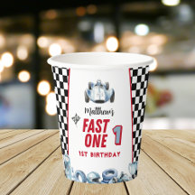 Fast One 1st birthday Boy Racing Car 