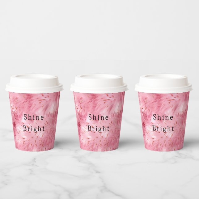 Vasos De Papel Faux Fu rosa (Multi)