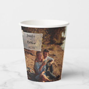 Vasos De Papel Faux Vellum Foto Overlay Custom Wedding