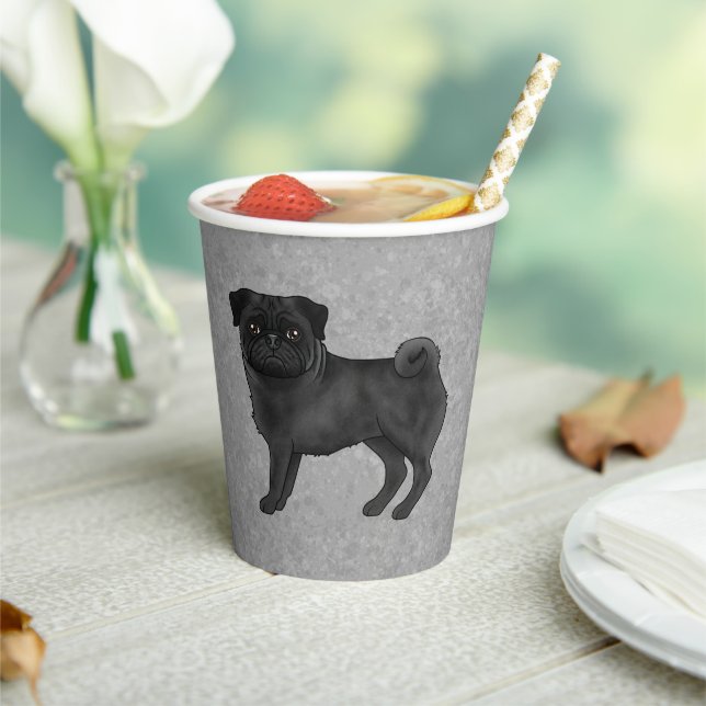 Vasos De Papel Fawn Pug Dog Canine Cute Personalizado Ilustracion (in situ)
