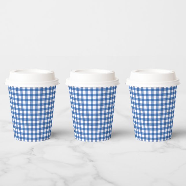 Vasos De Papel Faye & Lauren Blue Gingham (Multi)