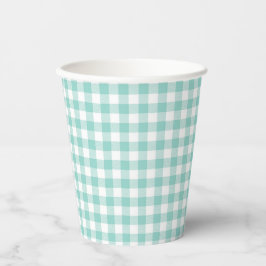 Vasos De Papel Faye y Lauren Aqua Plaid