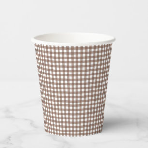 Vasos De Papel Faye y Lauren Brown Gingham