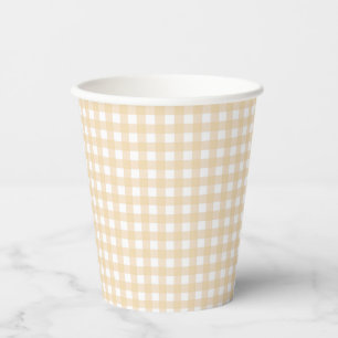 Vasos De Papel Faye y Lauren Fall Beige Gingham