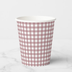 Vasos De Papel Faye y Lauren Fall Pink Gingham