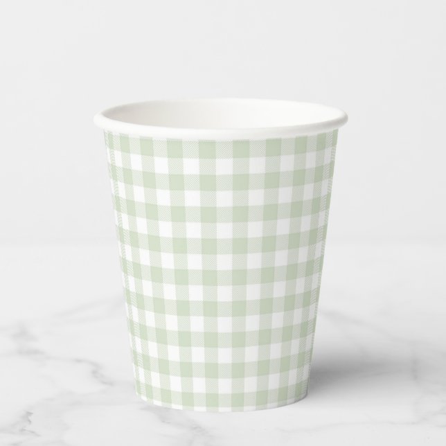Vasos De Papel Faye y Lauren Green Plaid (Anverso)