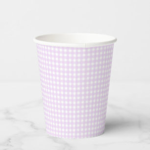 Vasos De Papel Faye y Lauren Light Purple Gingham Paper cup