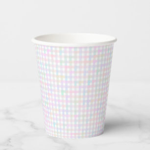 Vasos De Papel Faye y Lauren Pastel Gingham Multicolor