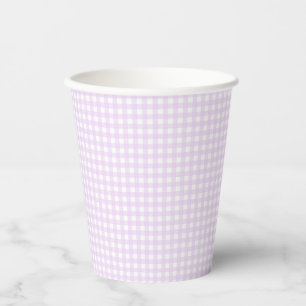 Vasos De Papel Faye y Lauren Pastel Purple Gingham