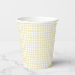 Vasos De Papel Faye y Lauren Pastel Yellow Gingham