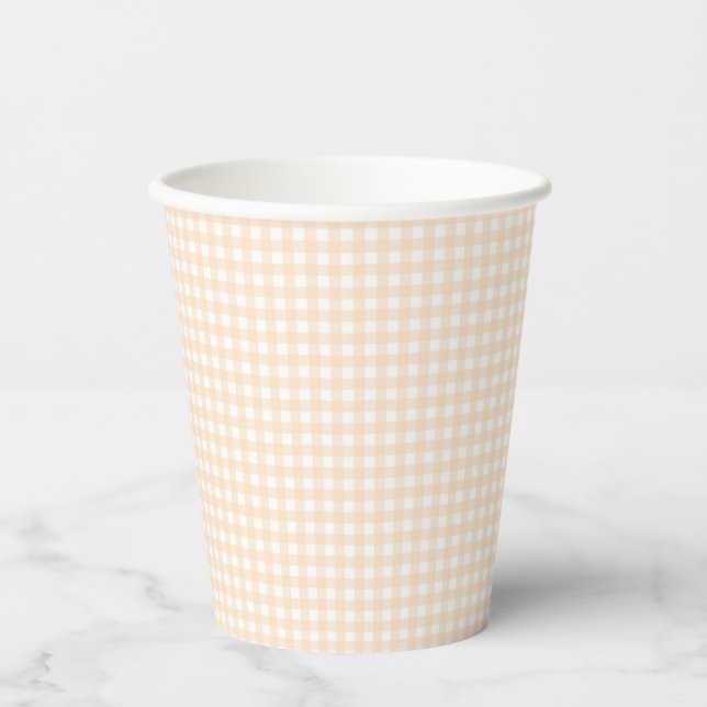Vasos De Papel Faye y Lauren Peach Gingham (Anverso)