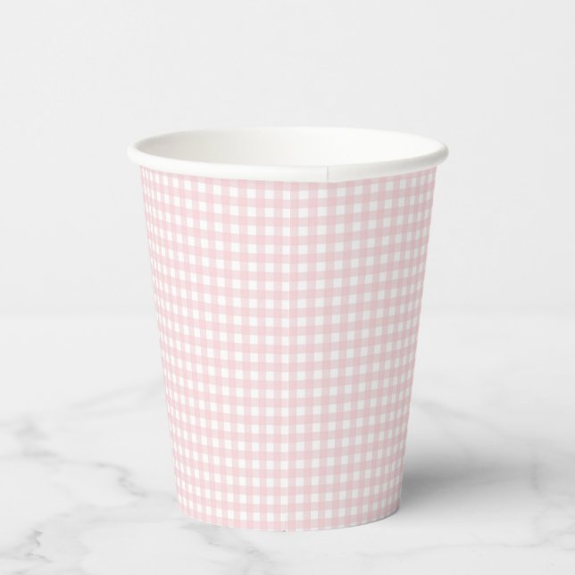 Vasos De Papel Faye y Lauren Rubor Gingham (Derecha)