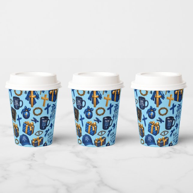 Vasos De Papel Fe sobre miedo (Multi)