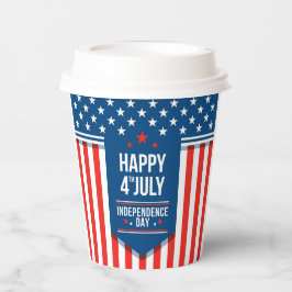 Vasos De Papel Felices 4 de Julio Estrellas y Rayas