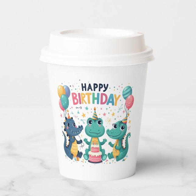 Vasos De Papel Felices Copas de Papel de Cumpleaños (Anverso)