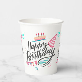 Vasos De Papel Felices Copas de Papel Temáticas de Cumpleaños