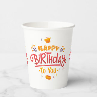Vasos De Papel Felices Copas de Papel Temáticas de Cumpleaños