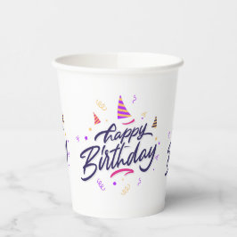 Vasos De Papel Felices Copas de Papel Temáticas de Cumpleaños