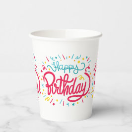 Vasos De Papel Felices Copas de Papel Temáticas de Cumpleaños