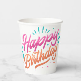 Vasos De Papel Felices Copas de Papel Temáticas de Cumpleaños