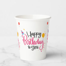 Vasos De Papel Felices Copas de Papel Temáticas de Cumpleaños